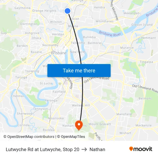 Lutwyche Rd at Lutwyche, Stop 20 to Nathan map