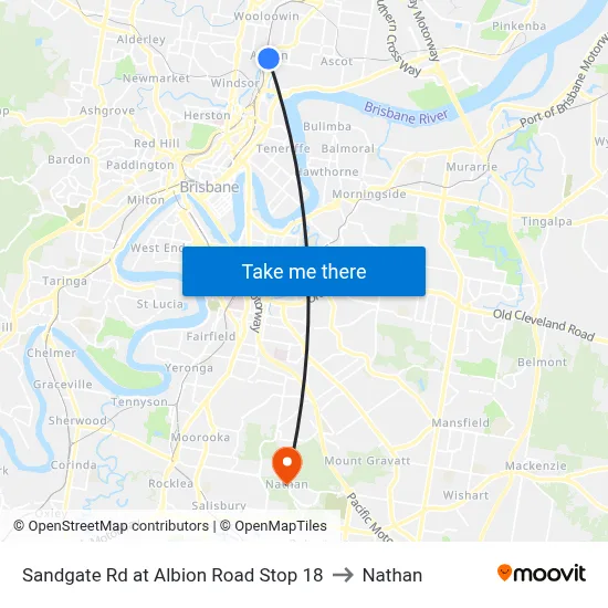 Sandgate Rd at Albion Road Stop 18 to Nathan map