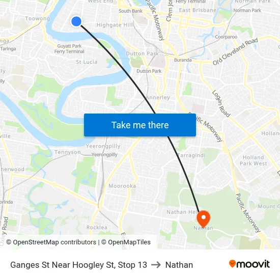 Ganges St Near Hoogley St, Stop 13 to Nathan map