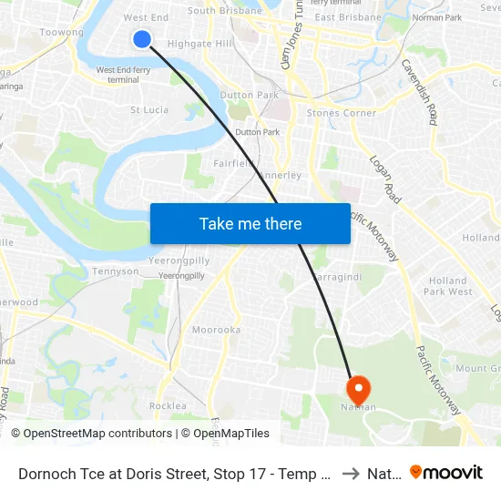 Dornoch Tce at Doris Street, Stop 17 - Temp Closure From 13 July to Nathan map