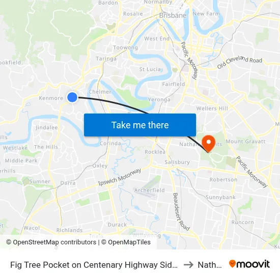 Fig Tree Pocket on Centenary Highway Siding to Nathan map
