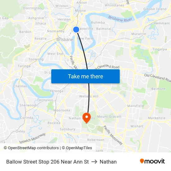 Ballow Street Stop 206 Near Ann St to Nathan map
