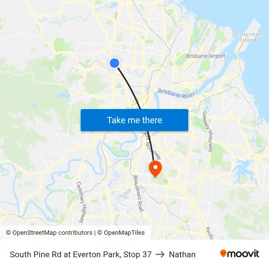 South Pine Rd at Everton Park, Stop 37 to Nathan map