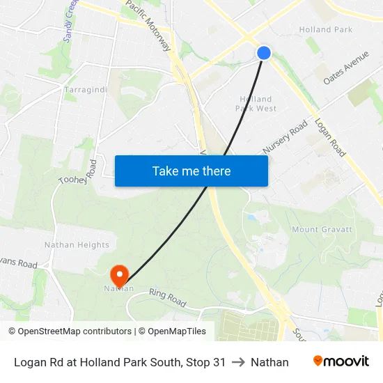 Logan Rd at Holland Park South, Stop 31 to Nathan map