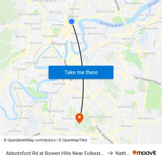 Abbotsford Rd at Bowen Hills Near Folkestone St to Nathan map