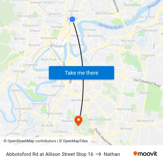 Abbotsford Rd at Allison Street Stop 16 to Nathan map