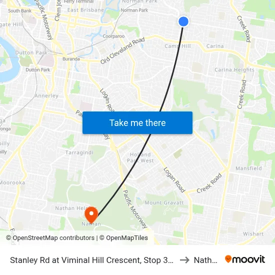 Stanley Rd at Viminal Hill Crescent, Stop 35a to Nathan map