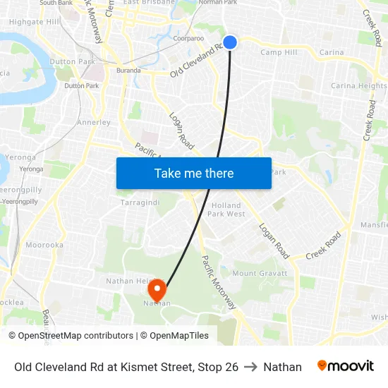 Old Cleveland Rd at Kismet Street, Stop 26 to Nathan map