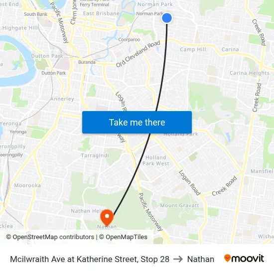 Mcilwraith Ave at Katherine Street, Stop 28 to Nathan map