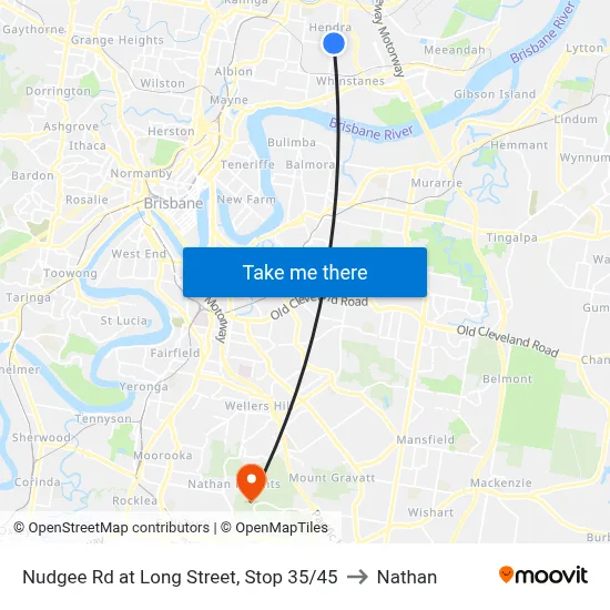 Nudgee Rd at Long Street, Stop 35/45 to Nathan map