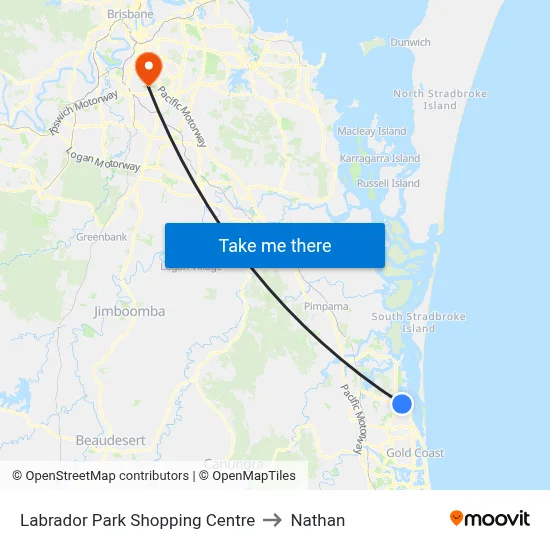 Labrador Park Shopping Centre to Nathan map