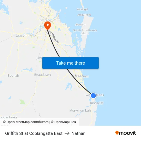 Griffith St at Coolangatta East to Nathan map