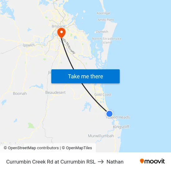 Currumbin Creek Rd at Currumbin RSL to Nathan map