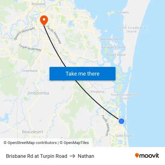 Brisbane Rd at Turpin Road to Nathan map