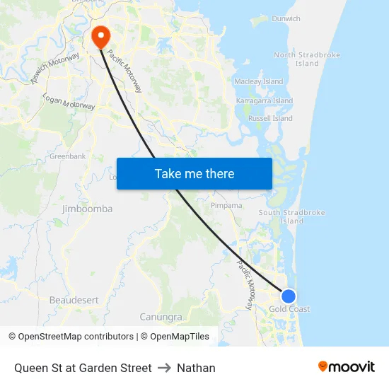Queen St at Garden Street to Nathan map