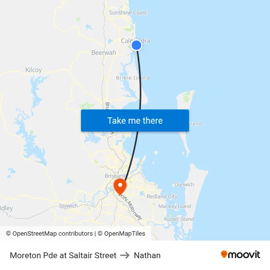 Moreton Pde at Saltair Street to Nathan map