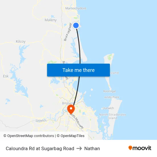 Caloundra Rd at Sugarbag Road to Nathan map