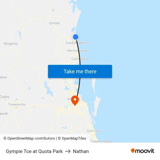 Gympie Tce at Quota Park to Nathan map