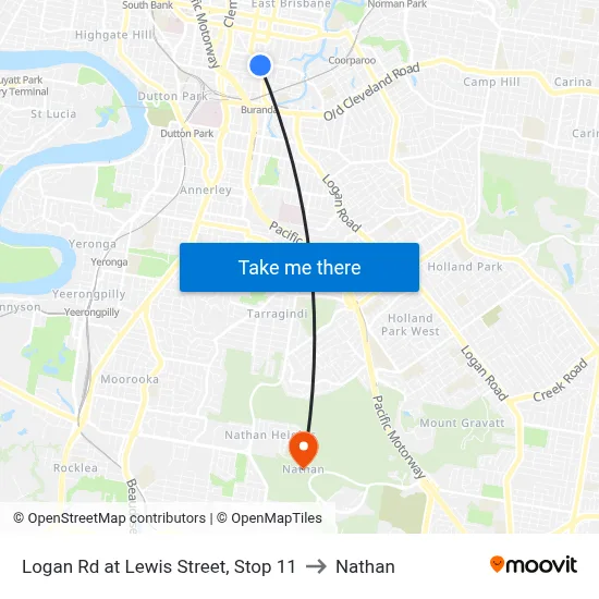 Logan Rd at Lewis Street, Stop 11 to Nathan map