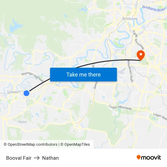 Booval Fair to Nathan map