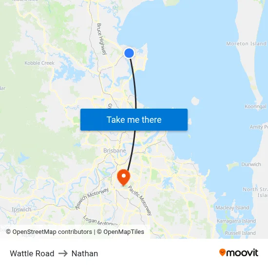 Wattle Road to Nathan map