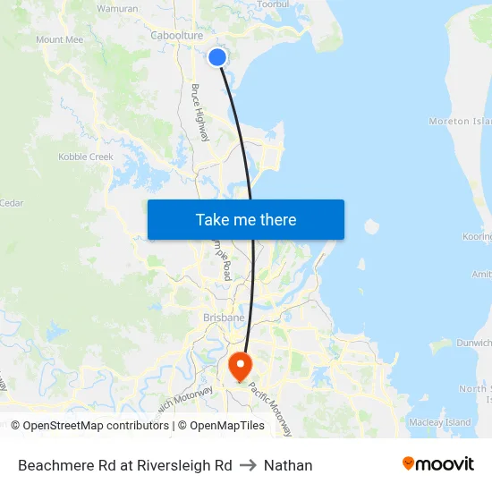 Beachmere Rd at Riversleigh Rd to Nathan map