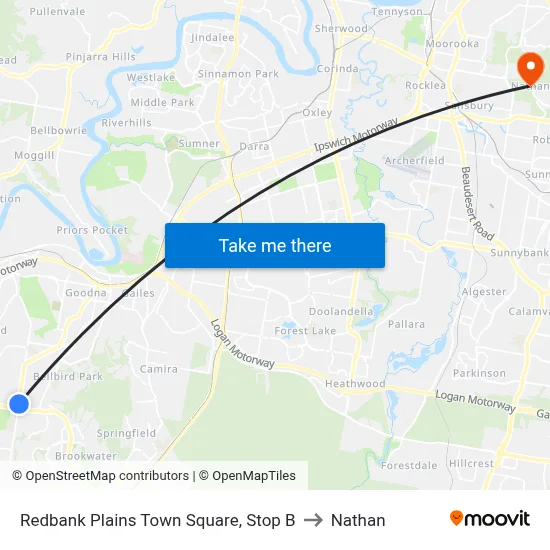 Redbank Plains Town Square, Stop B to Nathan map