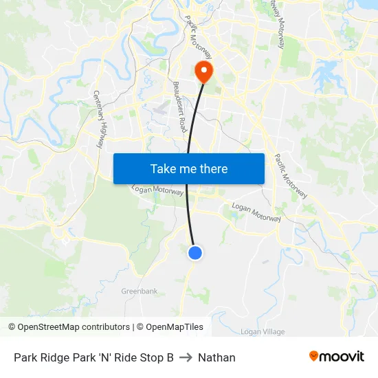 Park Ridge Park 'N' Ride Stop B to Nathan map