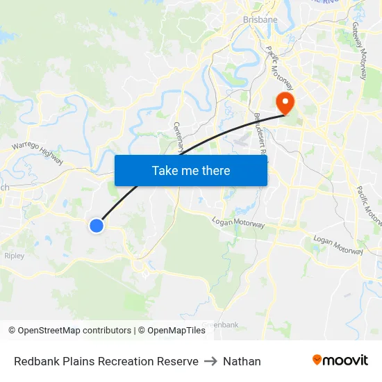 Redbank Plains Recreation Reserve to Nathan map