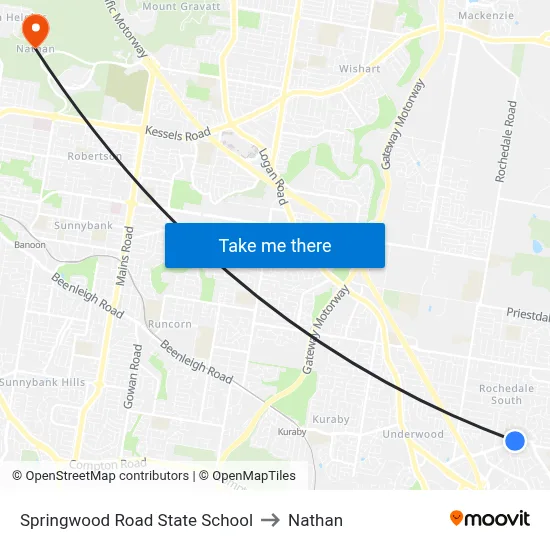 Springwood Road State School to Nathan map