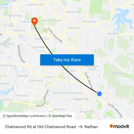 Chatswood Rd at Old Chatswood Road to Nathan map