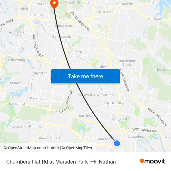 Chambers Flat Rd at Marsden Park to Nathan map