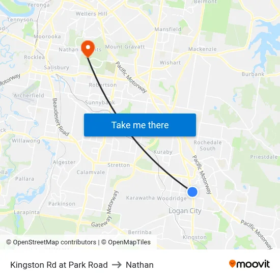 Kingston Rd at Park Road to Nathan map