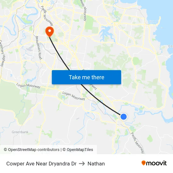 Cowper Ave Near Dryandra Dr to Nathan map