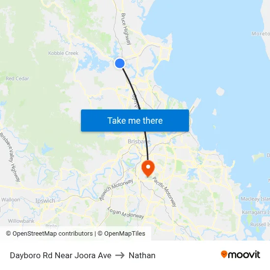 Dayboro Rd Near Joora Ave to Nathan map