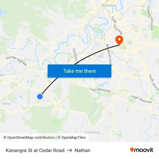 Kanangra St at Cedar Road to Nathan map