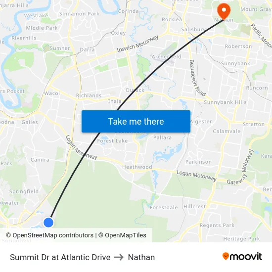 Summit Dr at Atlantic Drive to Nathan map