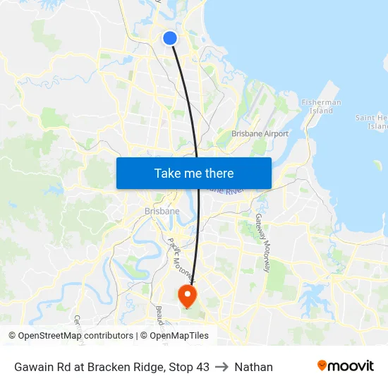 Gawain Rd at Bracken Ridge, Stop 43 to Nathan map