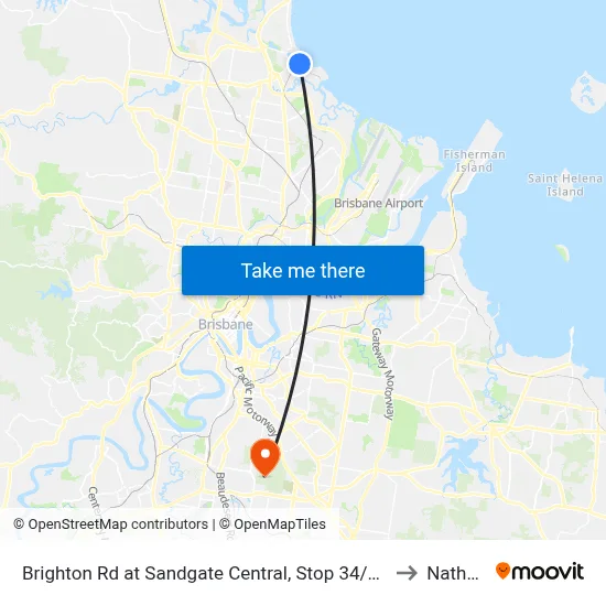 Brighton Rd at Sandgate Central, Stop 34/33 to Nathan map