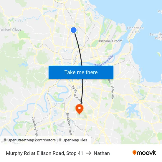 Murphy Rd at Ellison Road, Stop 41 to Nathan map