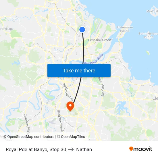 Royal Pde at Banyo, Stop 30 to Nathan map