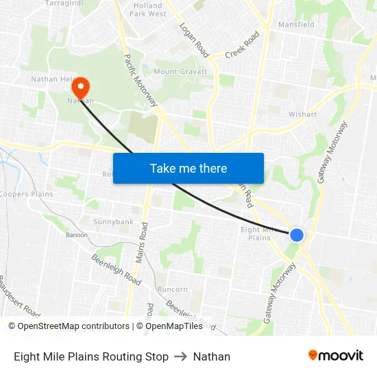 Eight Mile Plains Routing Stop to Nathan map