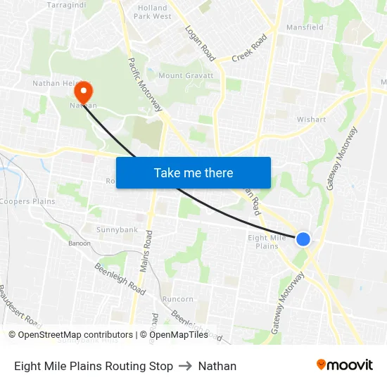 Eight Mile Plains Routing Stop to Nathan map