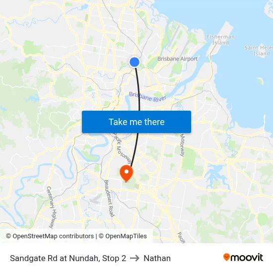 Sandgate Rd at Nundah, Stop 2 to Nathan map