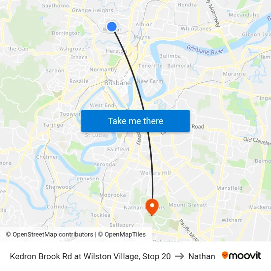 Kedron Brook Rd at Wilston Village, Stop 20 to Nathan map