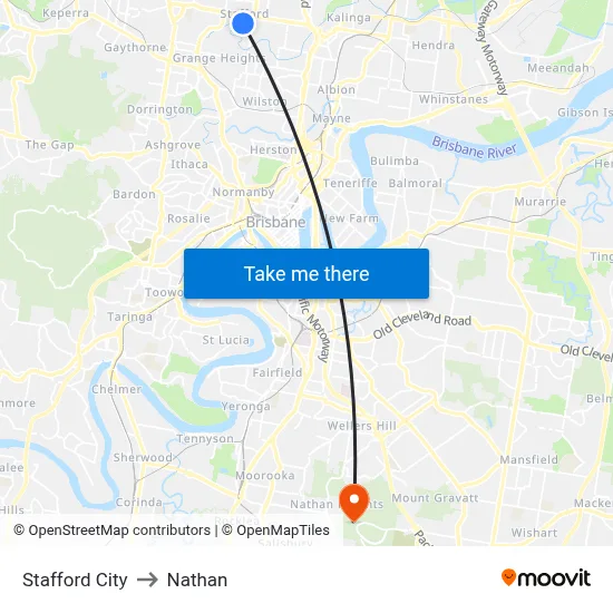 Stafford City to Nathan map