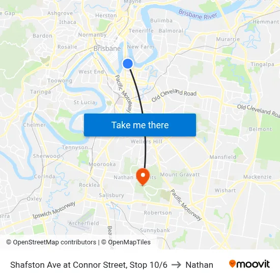Shafston Ave at Connor Street, Stop 10/6 to Nathan map