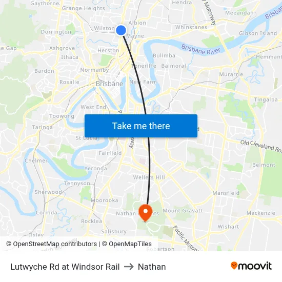 Lutwyche Rd at Windsor Rail to Nathan map