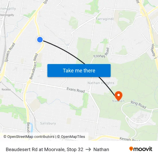 Beaudesert Rd at Moorvale, Stop 32 to Nathan map