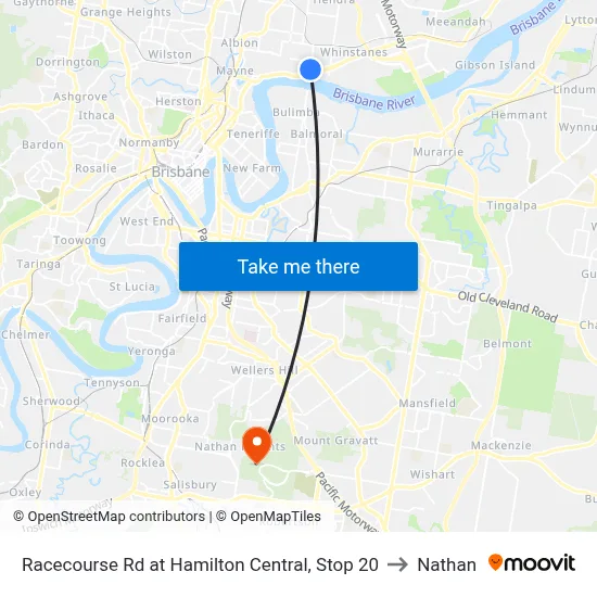 Racecourse Rd at Hamilton Central, Stop 20 to Nathan map